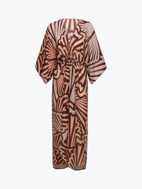 San Cipriano Cotton Silk Tunic | Wine Intricate Shells