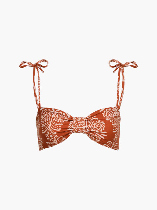 San Miguel Top | Red Arabesque/Orange Stripes
