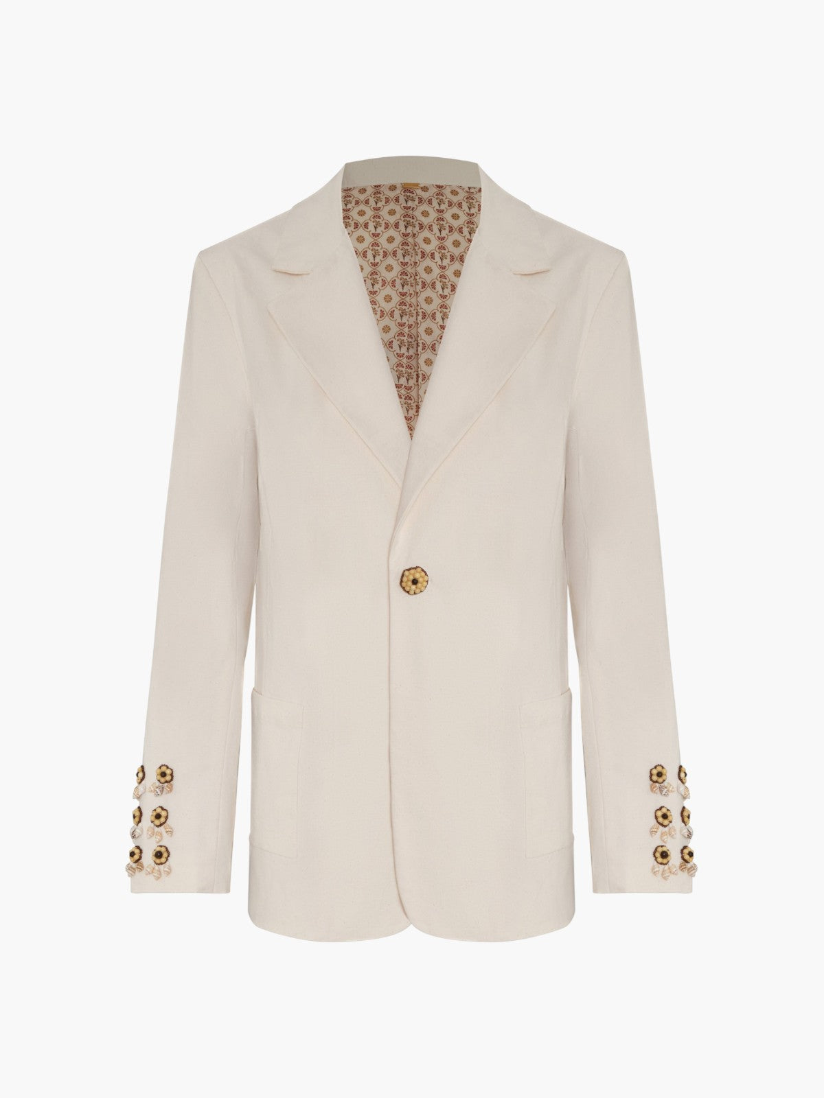 Santo Tomas Embroidered Canvas Blazer | Ivory Santo Tomas Embroidered Canvas Blazer | Ivory