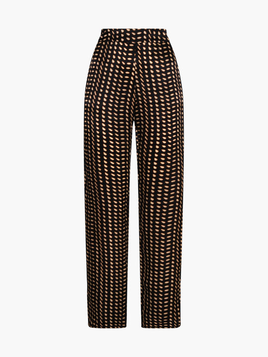 Santo Tomás Satin Silk Pants | Black & Ivory Seeds