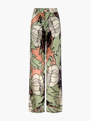 Santo Tomas Satin Silk Pants | Sage Gladiolos Garden Santo Tomas Satin Silk Pants | Sage Gladiolos Garden