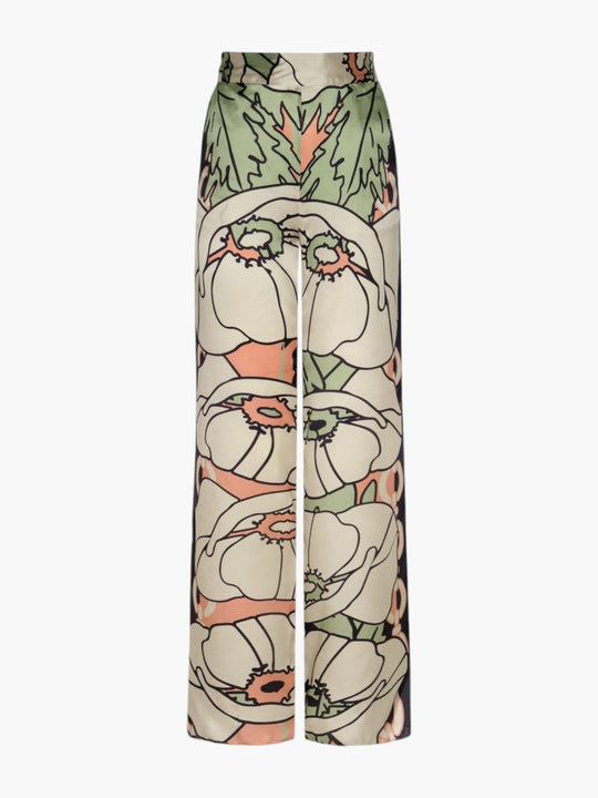 Santo Tomas Satin Silk Pants | Sage Gladiolos Garden