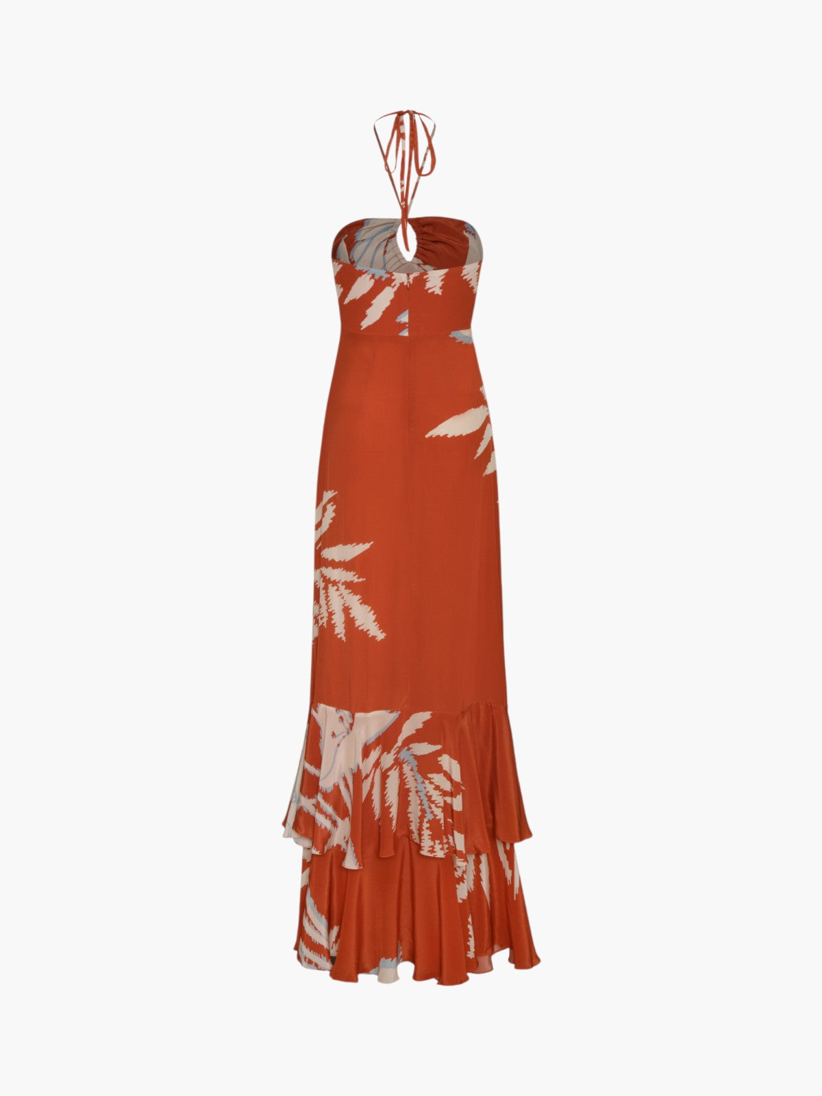 Sevillana Crepe Chine Dress | Orange Gladiolos