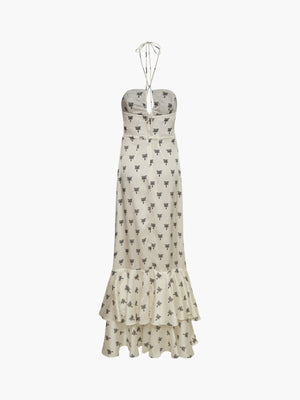 Sevillana Martellato Silk Maxi Dress | Ivory/Black Polka Palms Sevillana Martellato Silk Maxi Dress | Ivory/Black Polka Palms