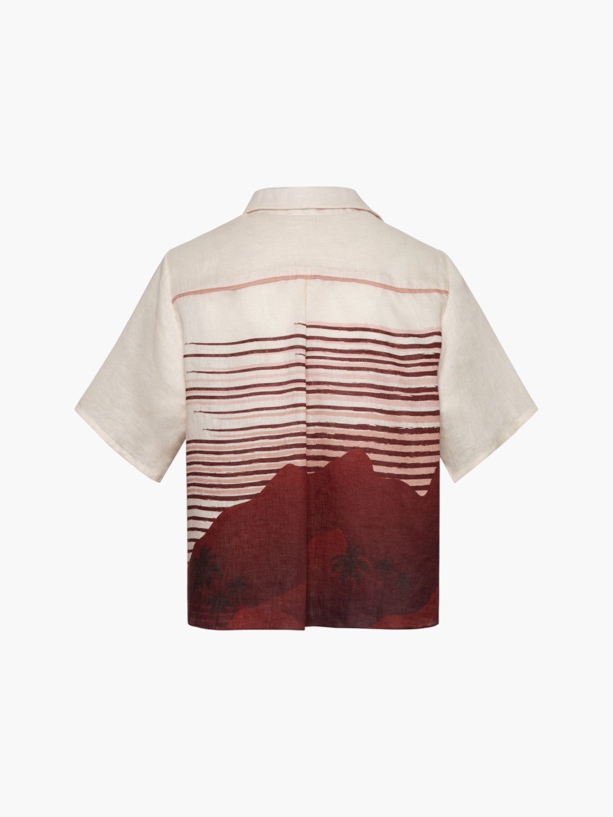 Tomaso Linen Shirt | Red Tropical Landscape Tomaso Linen Shirt | Red Tropical Landscape