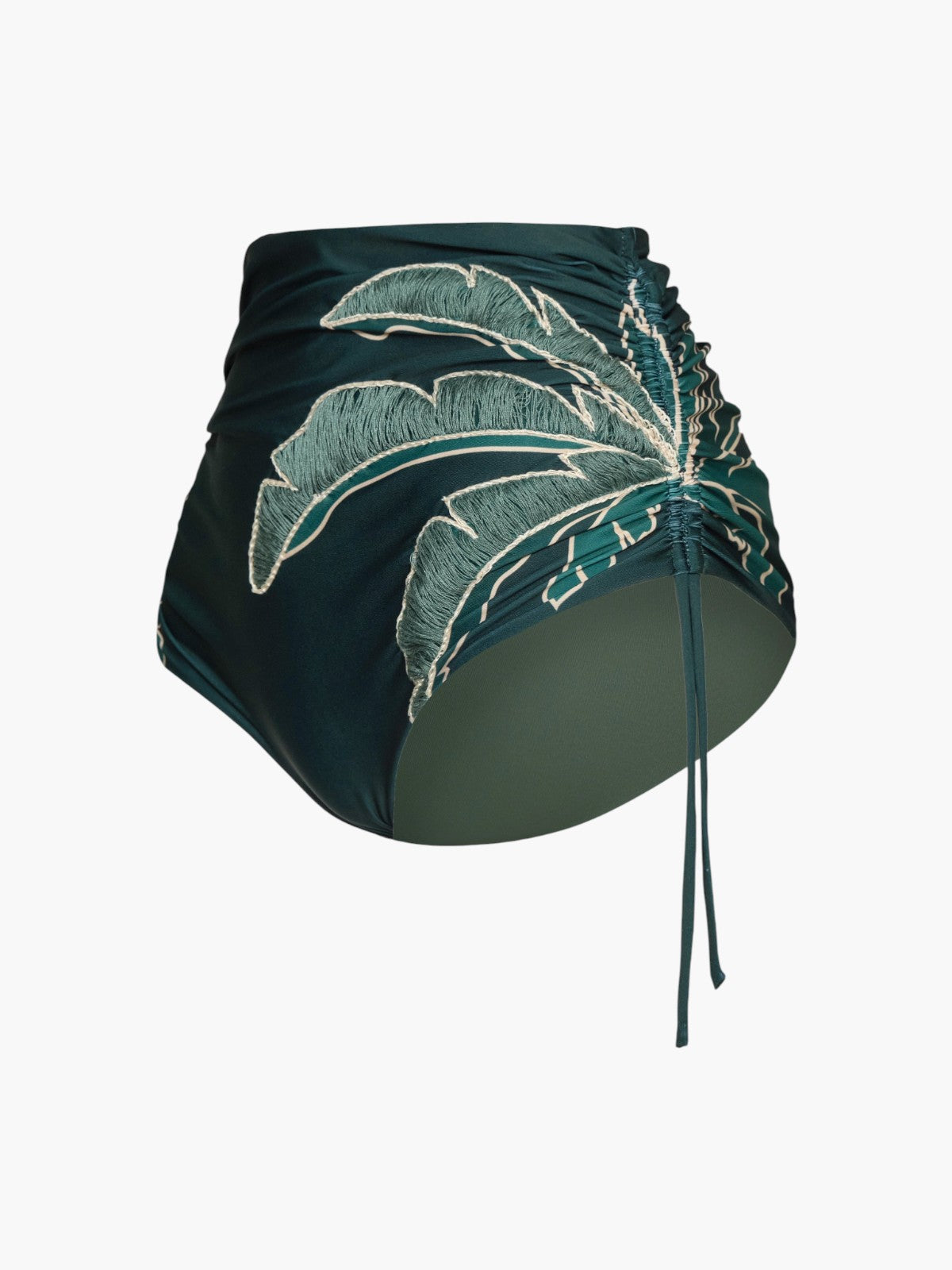 Victoria Hand Embroidered Bottom | Aquamarine Palms/Metallic Mint Victoria Hand Embroidered Bottom | Aquamarine Palms/Metallic Mint