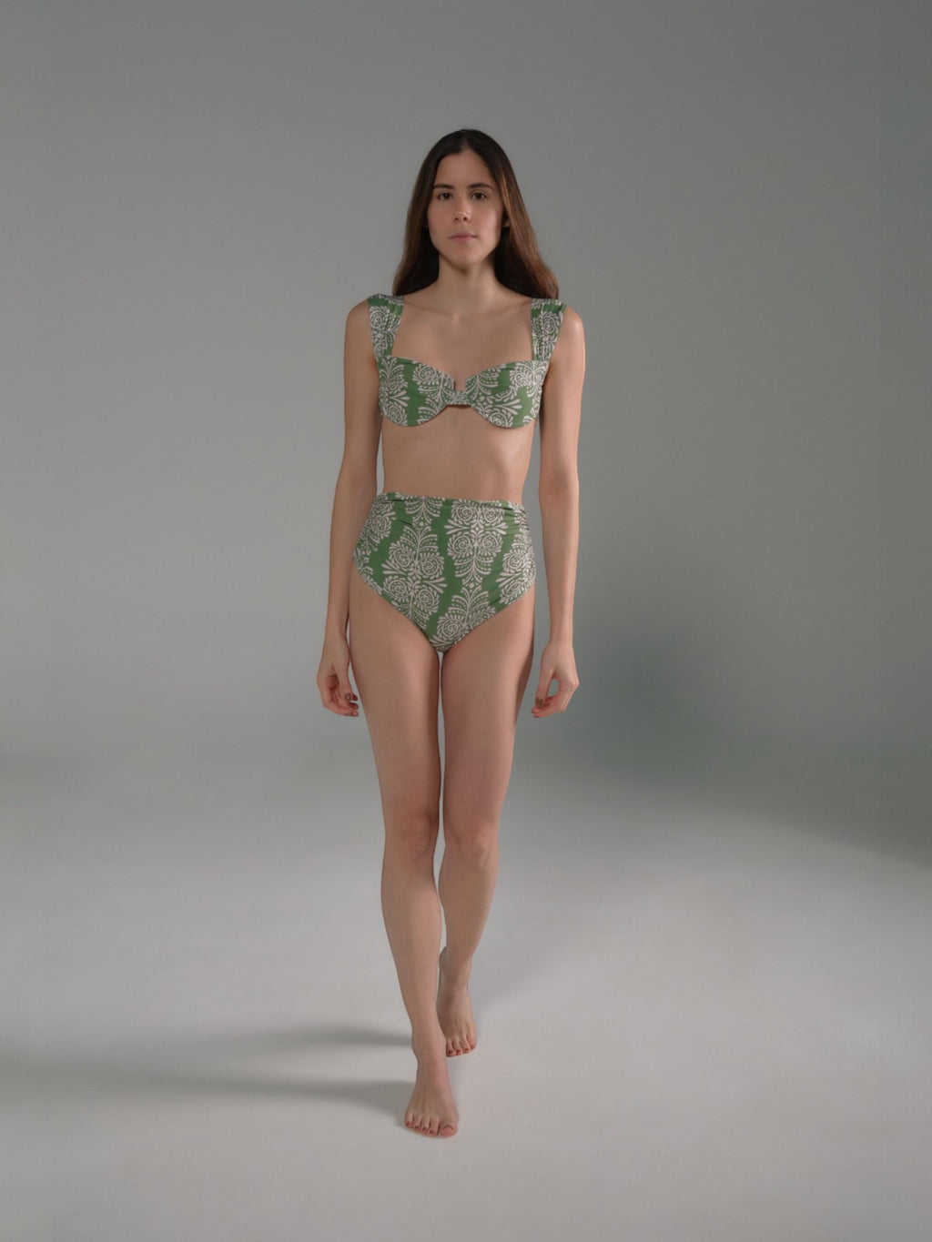 Victoria Vintage Bottom | Green Arabesque