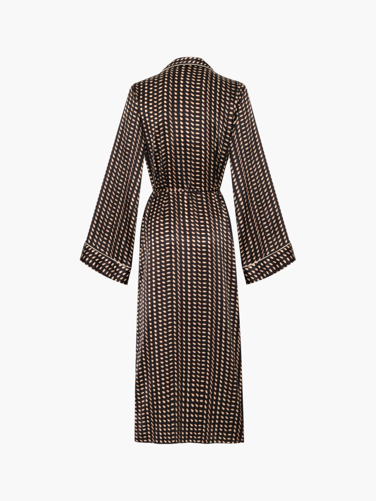 Western Satin Silk Kaftan | Black & Ivory Seeds Western Satin Silk Kaftan | Black & Ivory Seeds