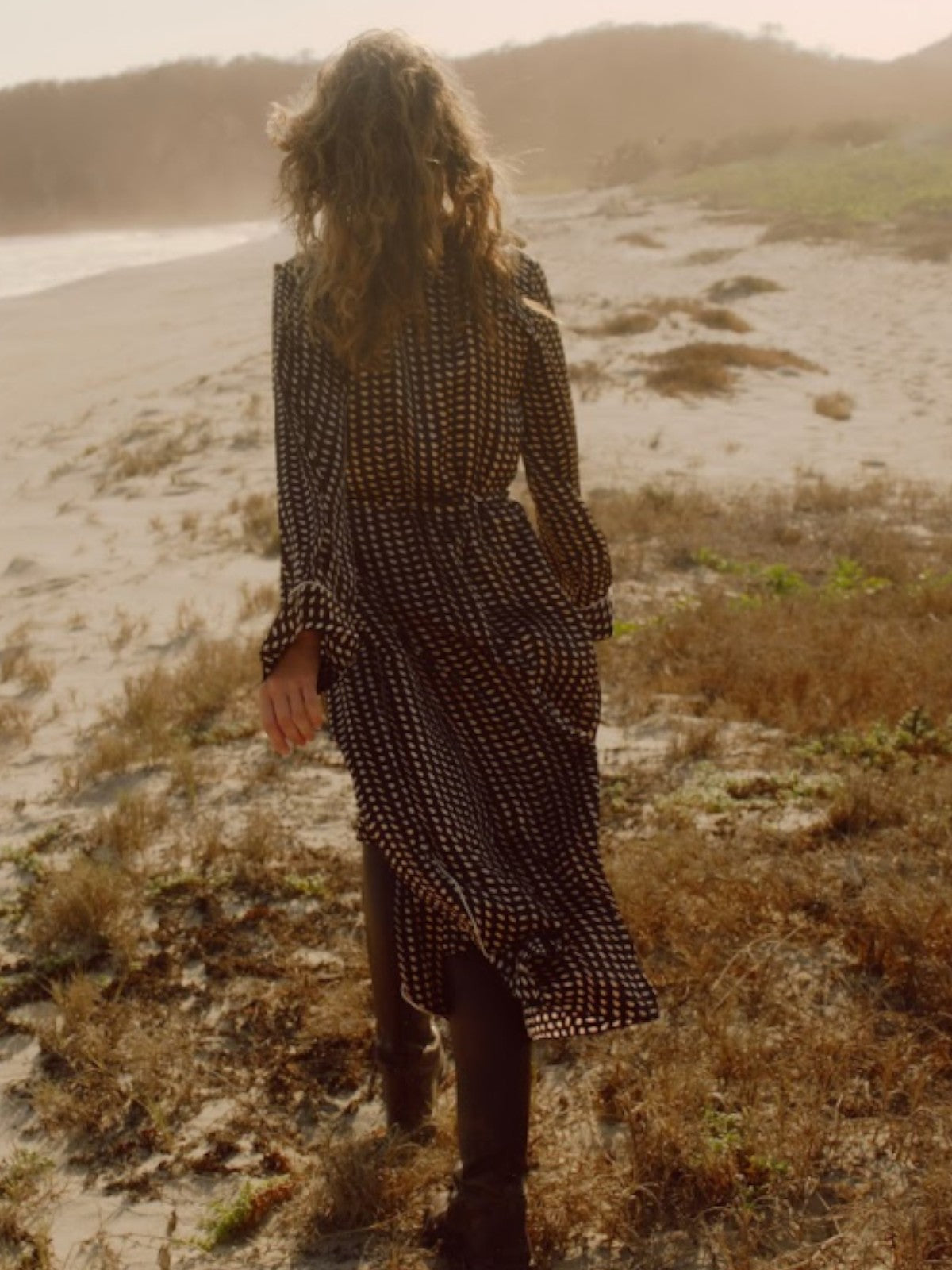 Western Satin Silk Kaftan | Black & Ivory Seeds Western Satin Silk Kaftan | Black & Ivory Seeds