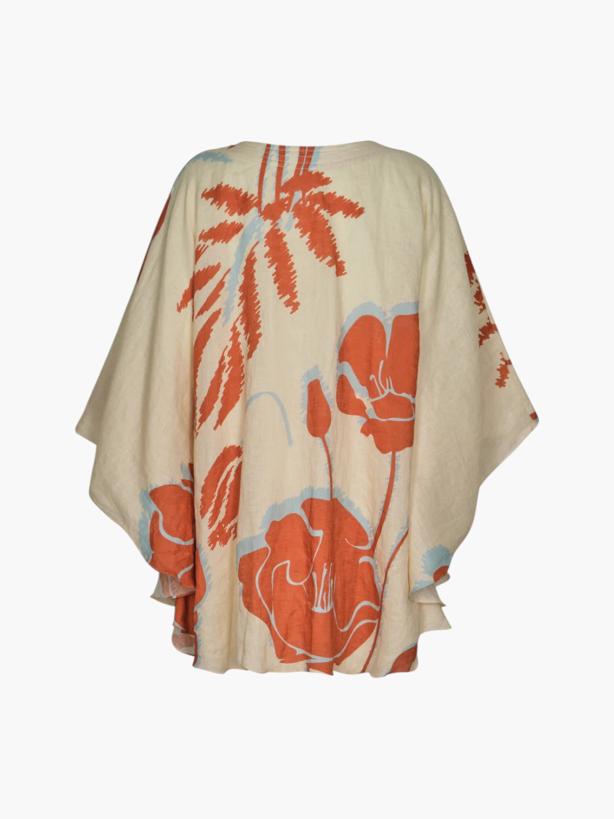 Cavalo Linen Cape | Ecru/Orange Gladiolos Cavalo Linen Cape | Ecru/Orange Gladiolos