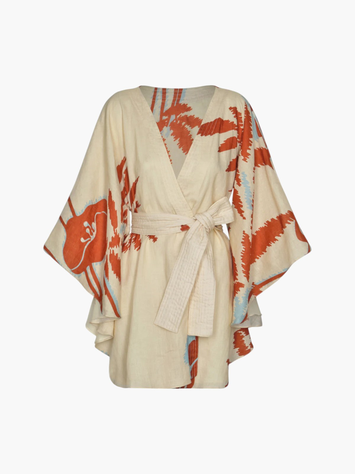 Cavalo Linen Cape | Ecru/Orange Gladiolos Cavalo Linen Cape | Ecru/Orange Gladiolos
