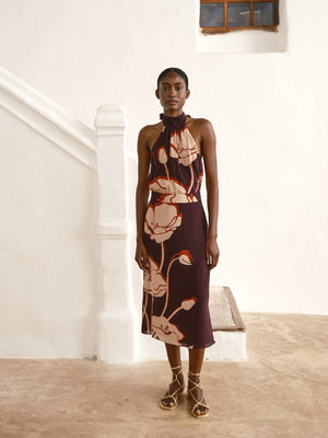 Magdalena Crepe Chine Blouse | Purple Gladiolos Magdalena Crepe Chine Blouse | Purple Gladiolos