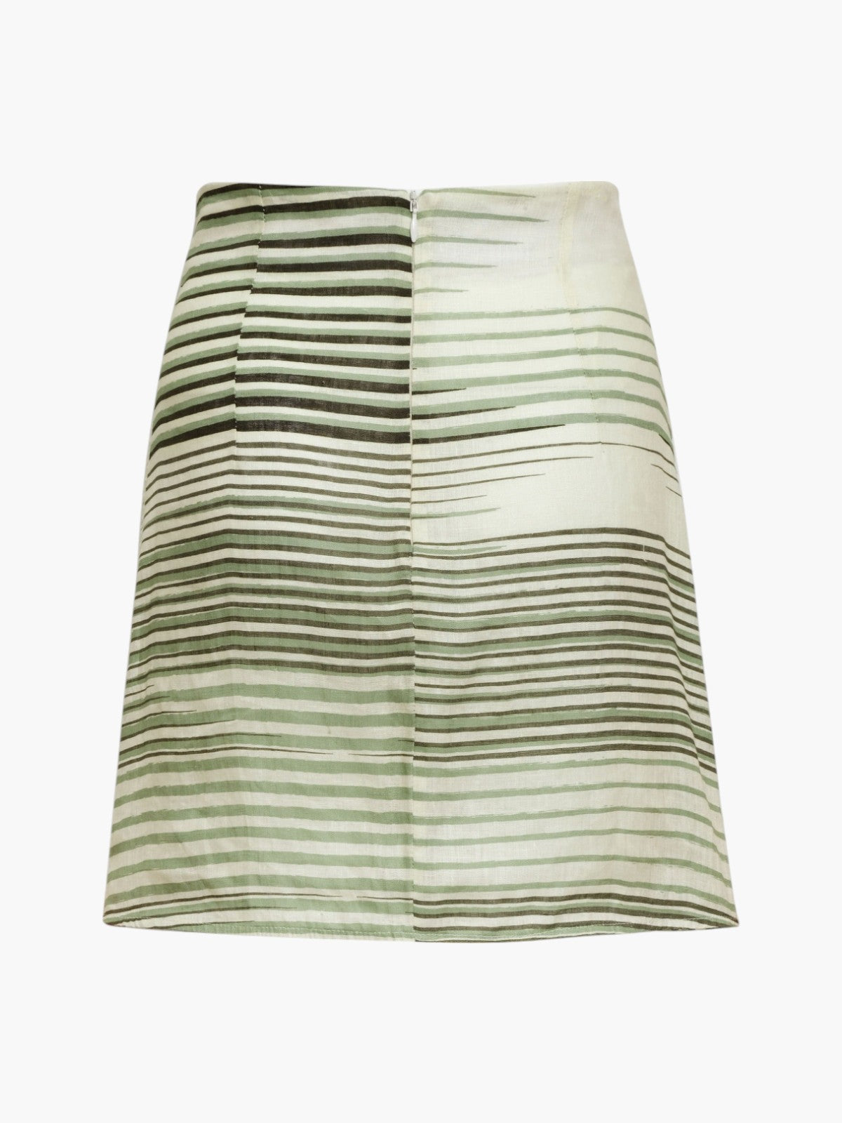 Bianca Pleated Linen Mini Skirt | Green Stripes Bianca Pleated Linen Mini Skirt | Green Stripes