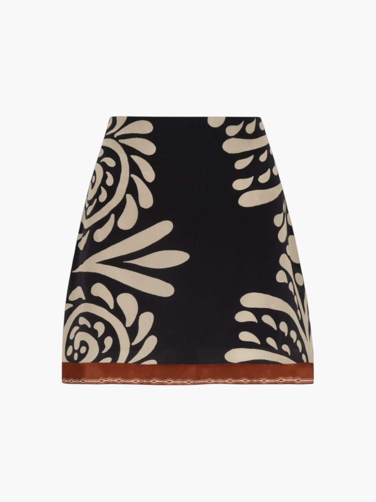 Carmelita Crepe Chine Mini Skirt | Black Arabesque Carmelita Crepe Chine Mini Skirt | Black Arabesque