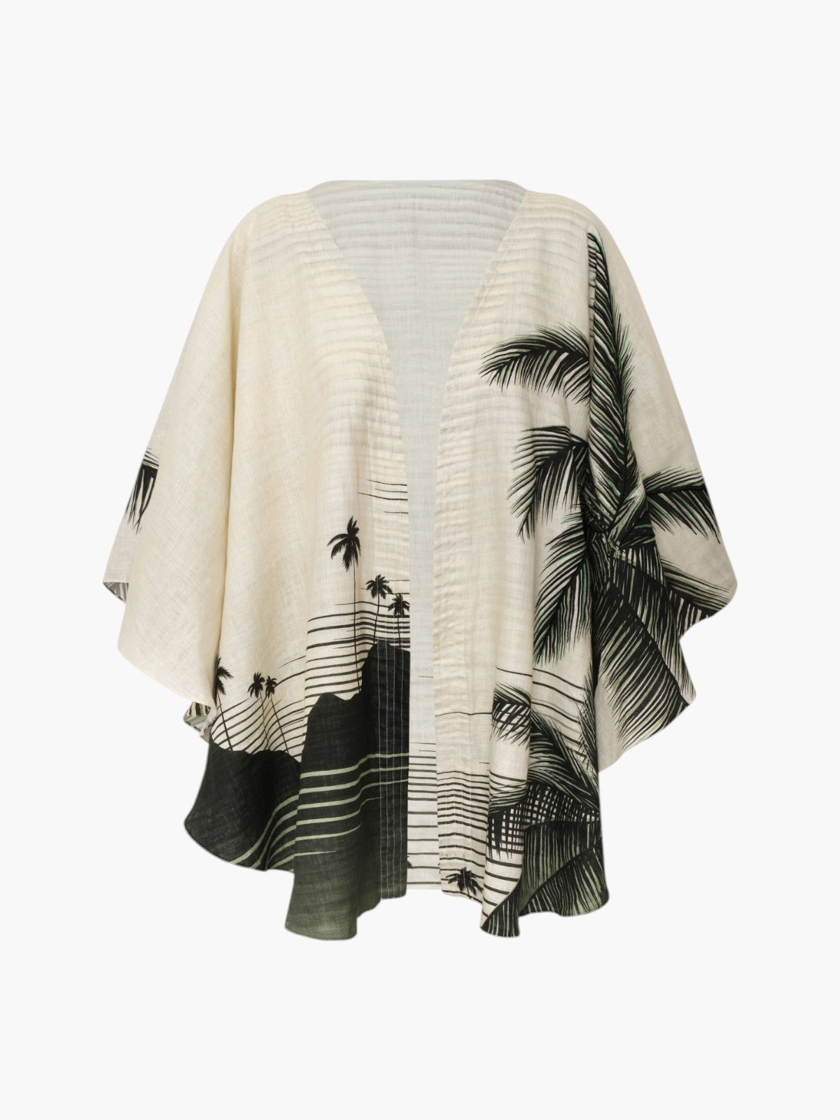 Cavalo Linen Poncho | Green Tropical Landscape Cavalo Linen Poncho | Green Tropical Landscape