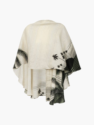 Cavalo Linen Poncho | Green Tropical Landscape Cavalo Linen Poncho | Green Tropical Landscape