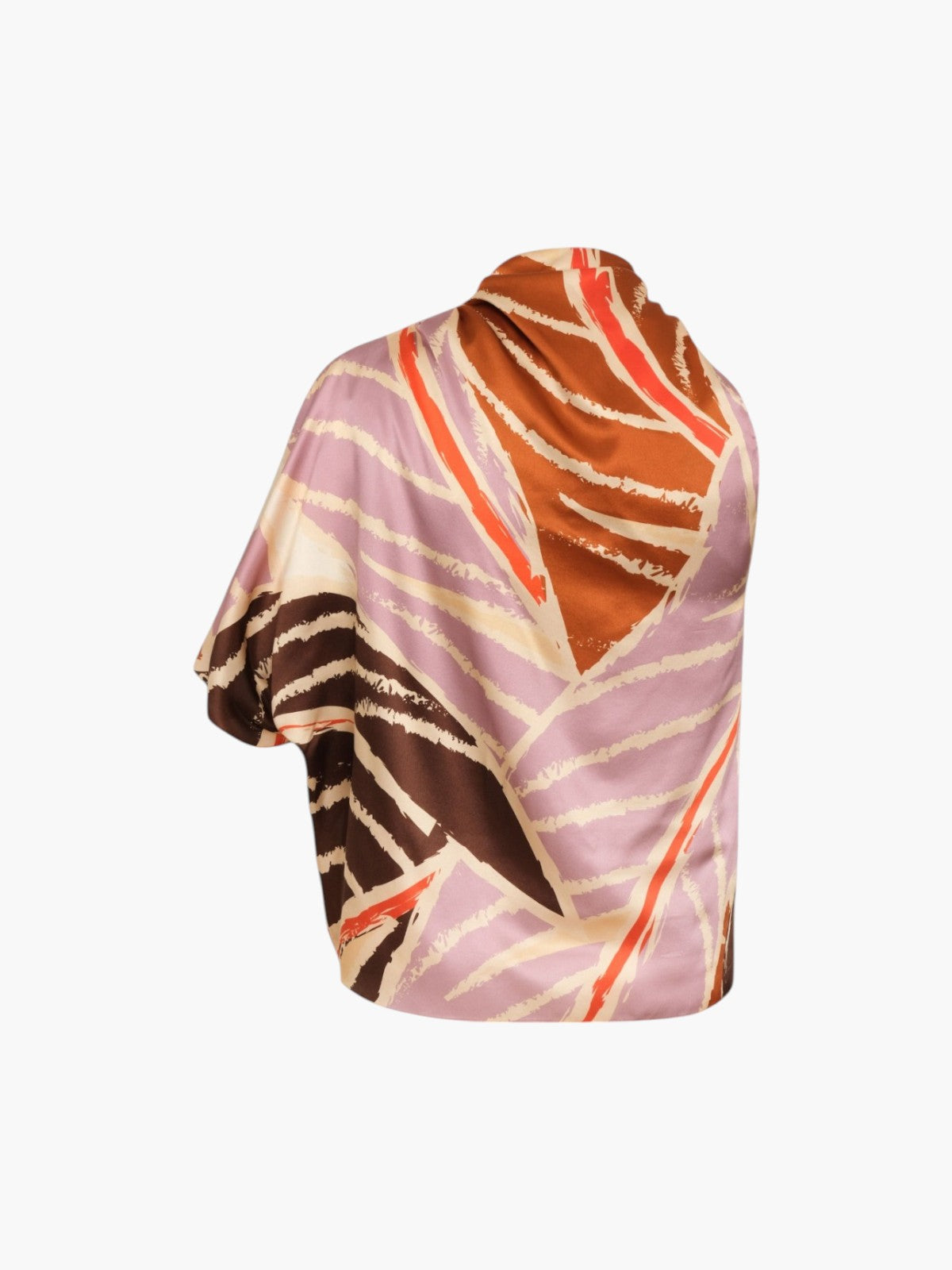 Chiminango Satin Silk Blouse | Lilac Platanera Leaves Chiminango Satin Silk Blouse | Lilac Platanera Leaves