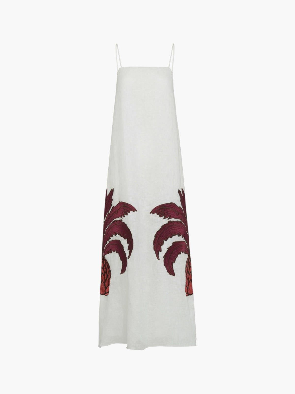 Copa Del Sol Linen Maxi Dress | White Copa Del Sol Linen Maxi Dress | White