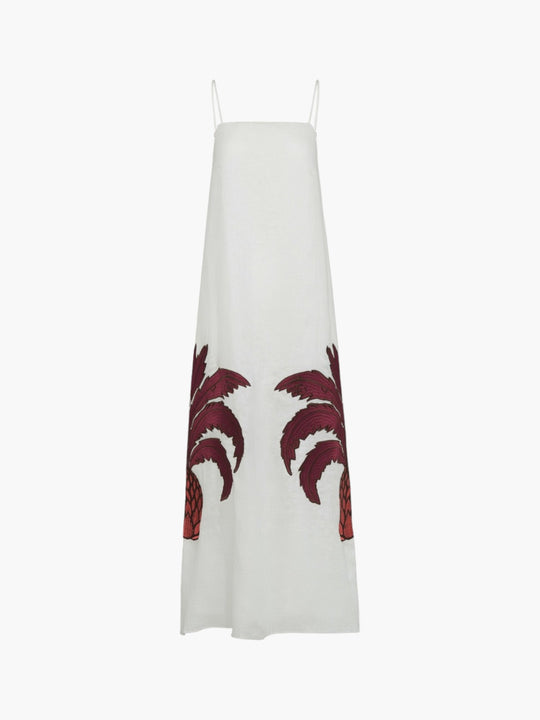 Copa Del Sol Linen Maxi Dress | White