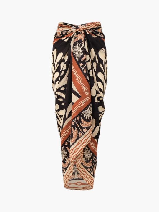 De La Falaise Cotton Silk Sarong | Black Arabesque