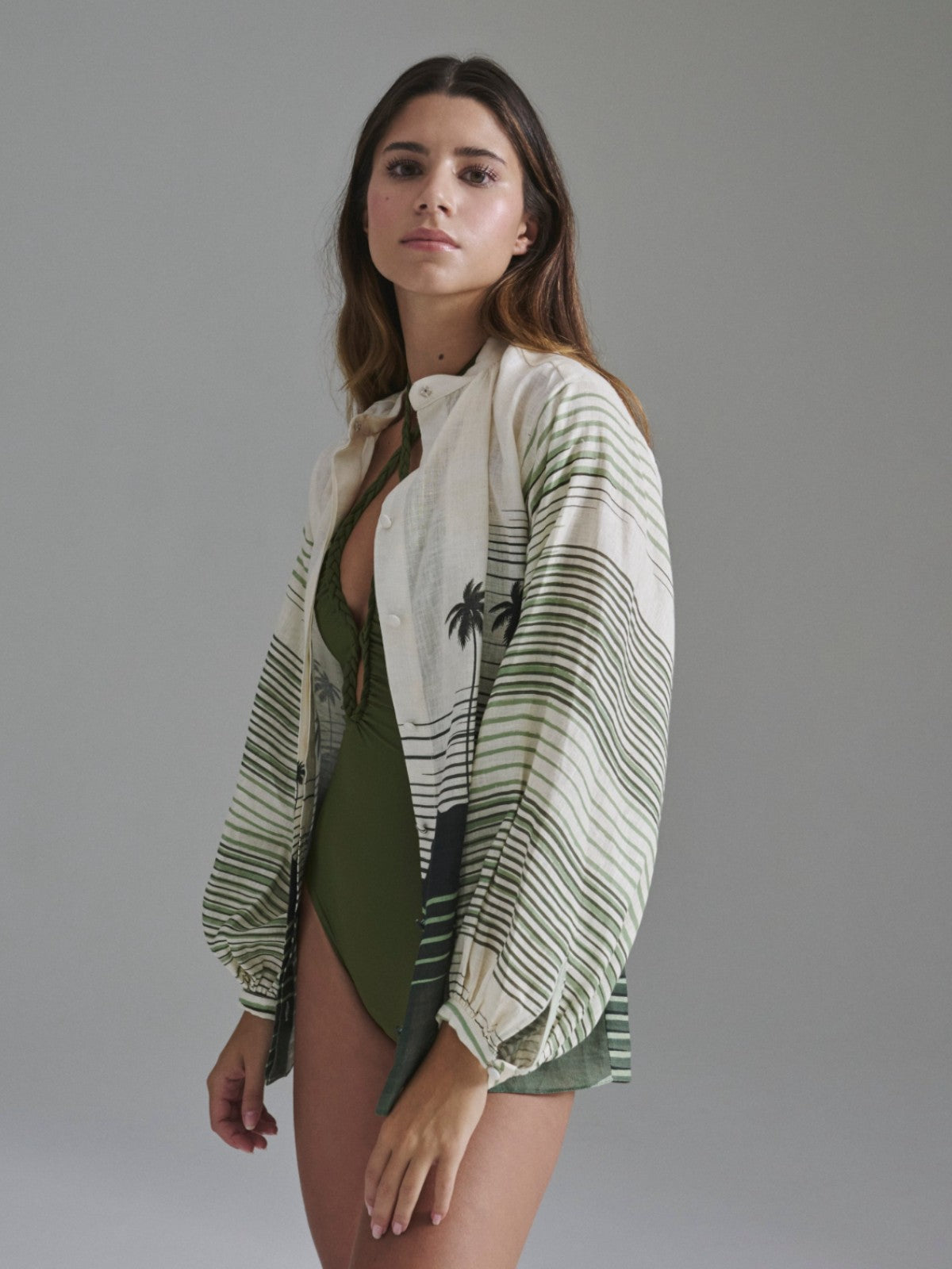 Don Simon Linen Shirt | Green Tropical Landscape Don Simon Linen Shirt | Green Tropical Landscape