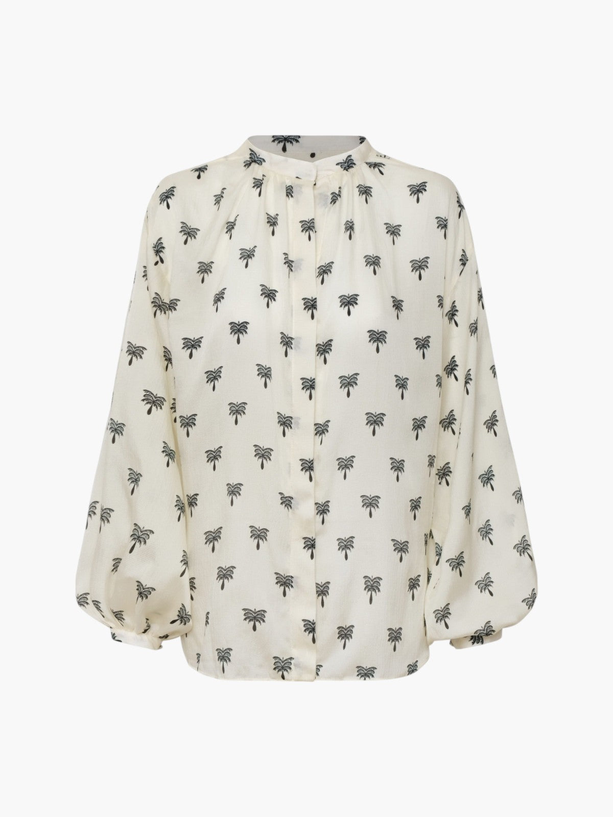 Don Simon Martellato Silk Shirt | Ivory/Black Polka Palms