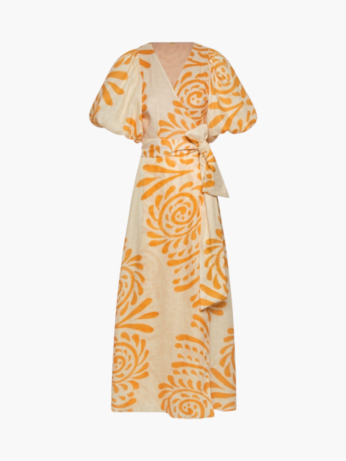 Ermita Linen Midi Dress | Ecru Yellow Arabesque Ermita Linen Midi Dress | Ecru Yellow Arabesque