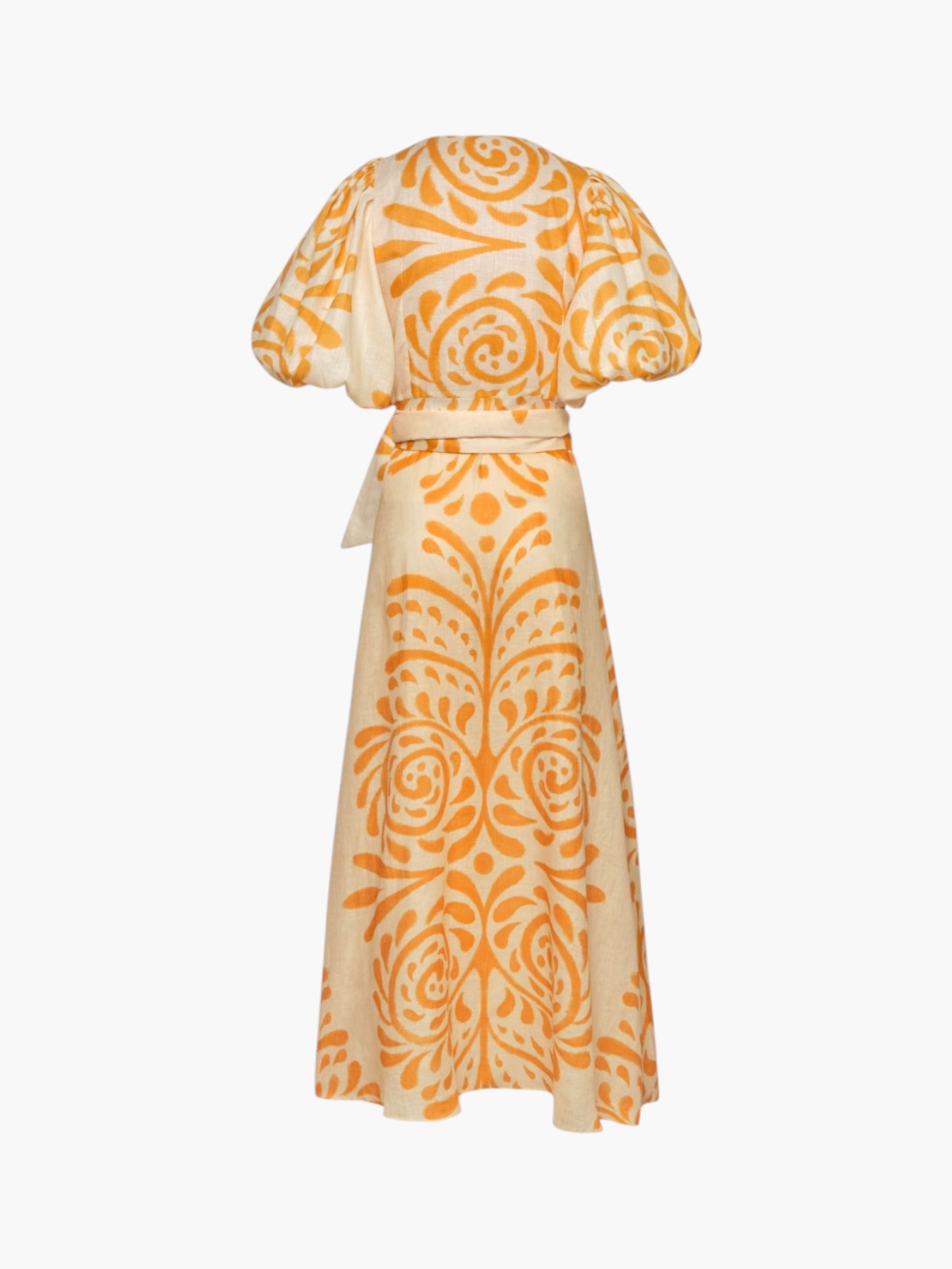 Ermita Linen Midi Dress | Ecru Yellow Arabesque Ermita Linen Midi Dress | Ecru Yellow Arabesque