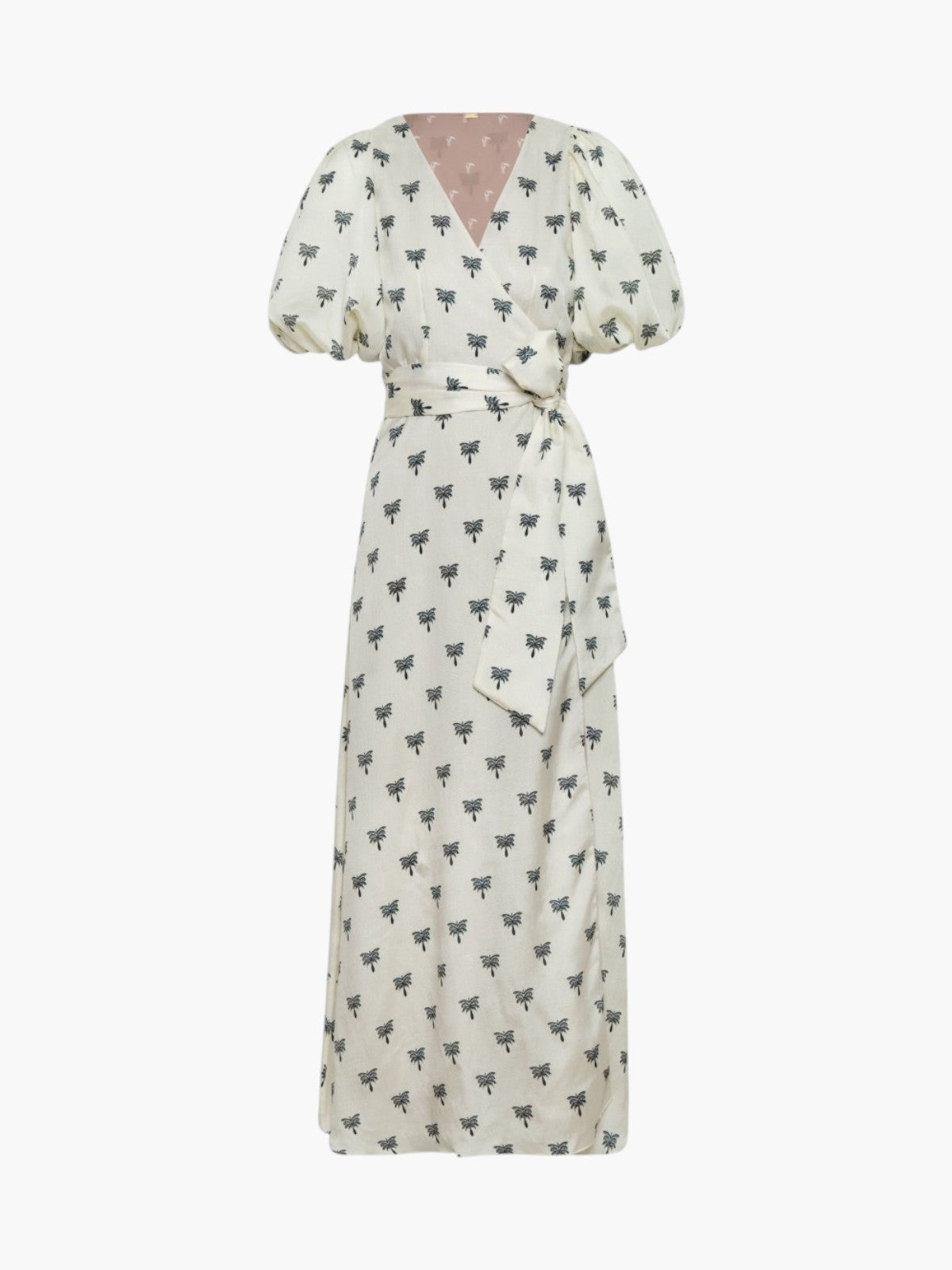 Ermita Martellato Silk Midi Dress | Ivory/Black Polka Palms Ermita Martellato Silk Midi Dress | Ivory/Black Polka Palms