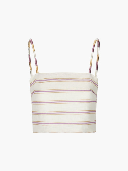 Guainia Linen Top | Lila Stripes