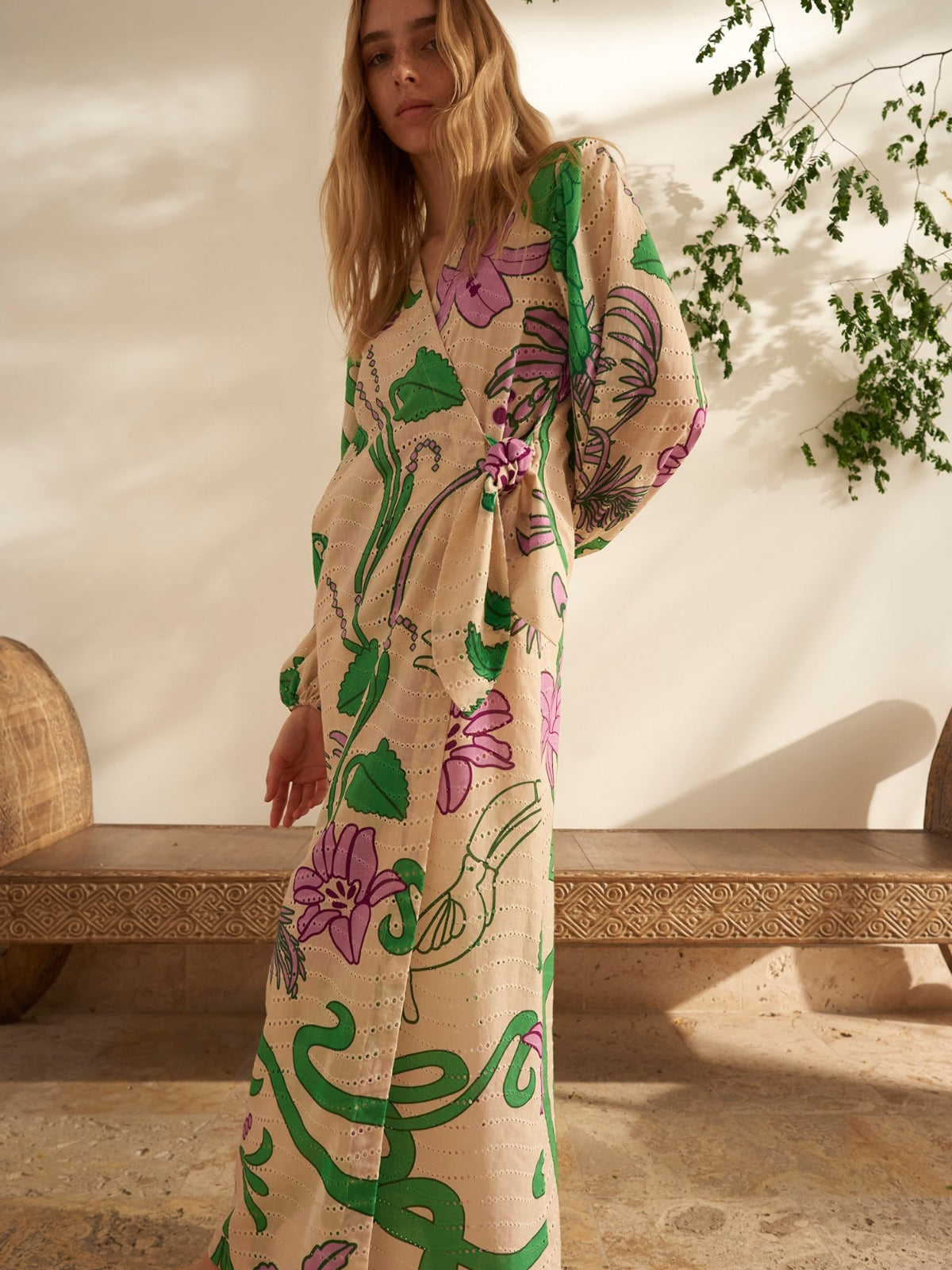 Hojarasca Cotton Eyelet Maxi Dress | Violet Garden