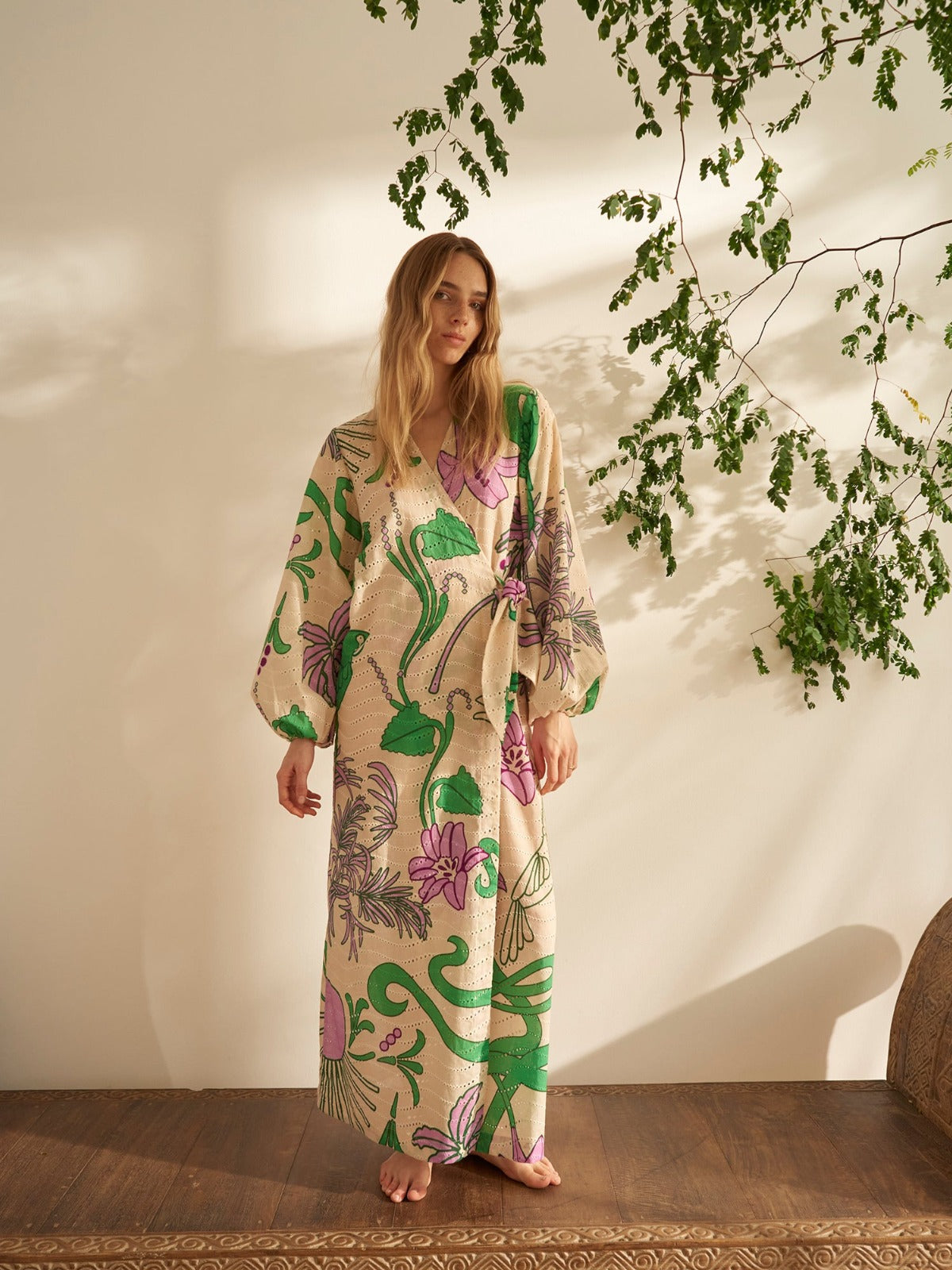 Hojarasca Cotton Eyelet Maxi Dress | Violet Garden