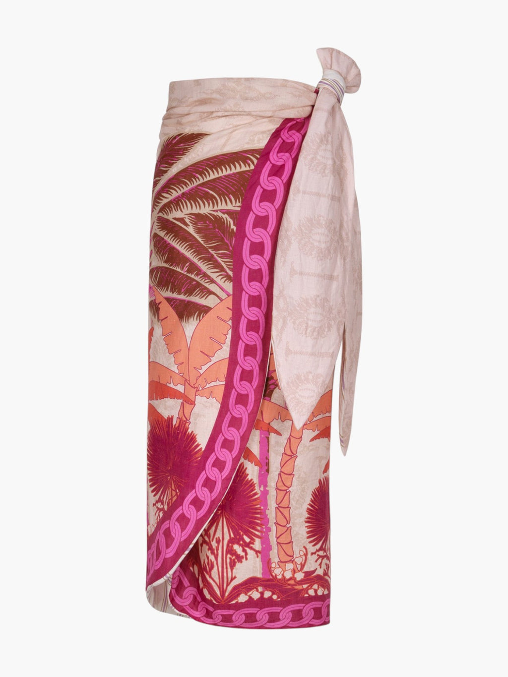 Mapara Linen Skirt | Fuchsia Palms