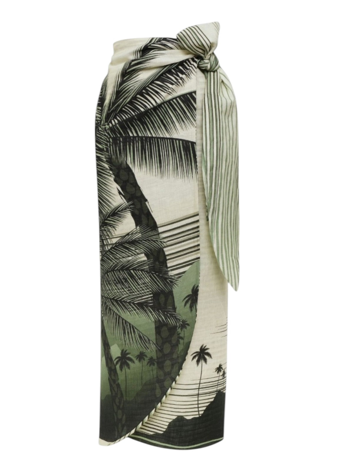 Mapara Linen Skirt | Green Tropical Landscape