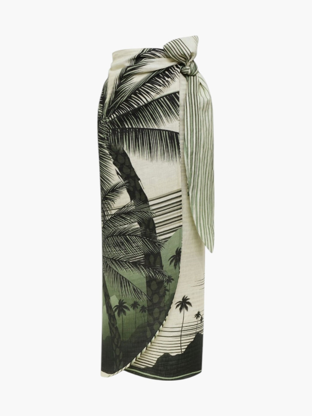 Mapara Linen Skirt | Green Tropical Landscape