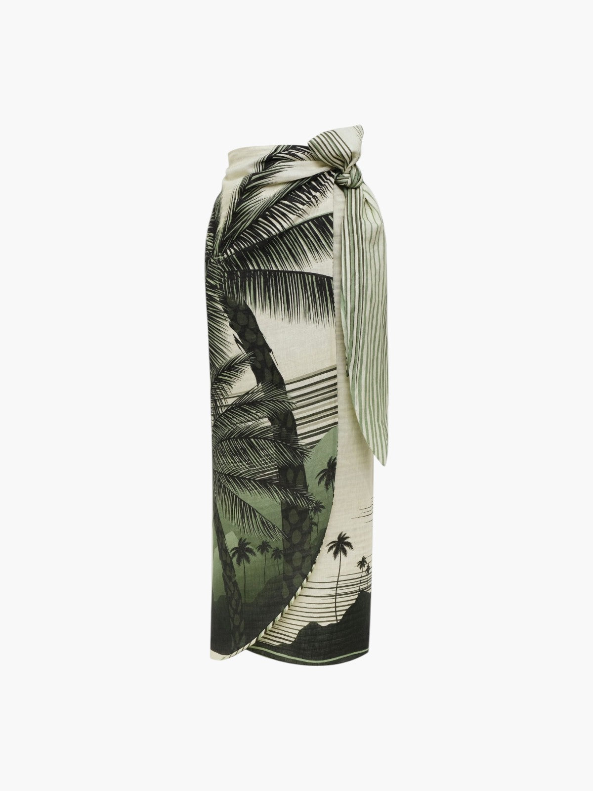 Mapara Linen Skirt | Green Tropical Landscape