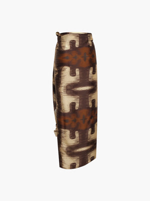 Mapara Martellato Silk Skirt / Brown Ikat Mapara Martellato Silk Skirt / Brown Ikat