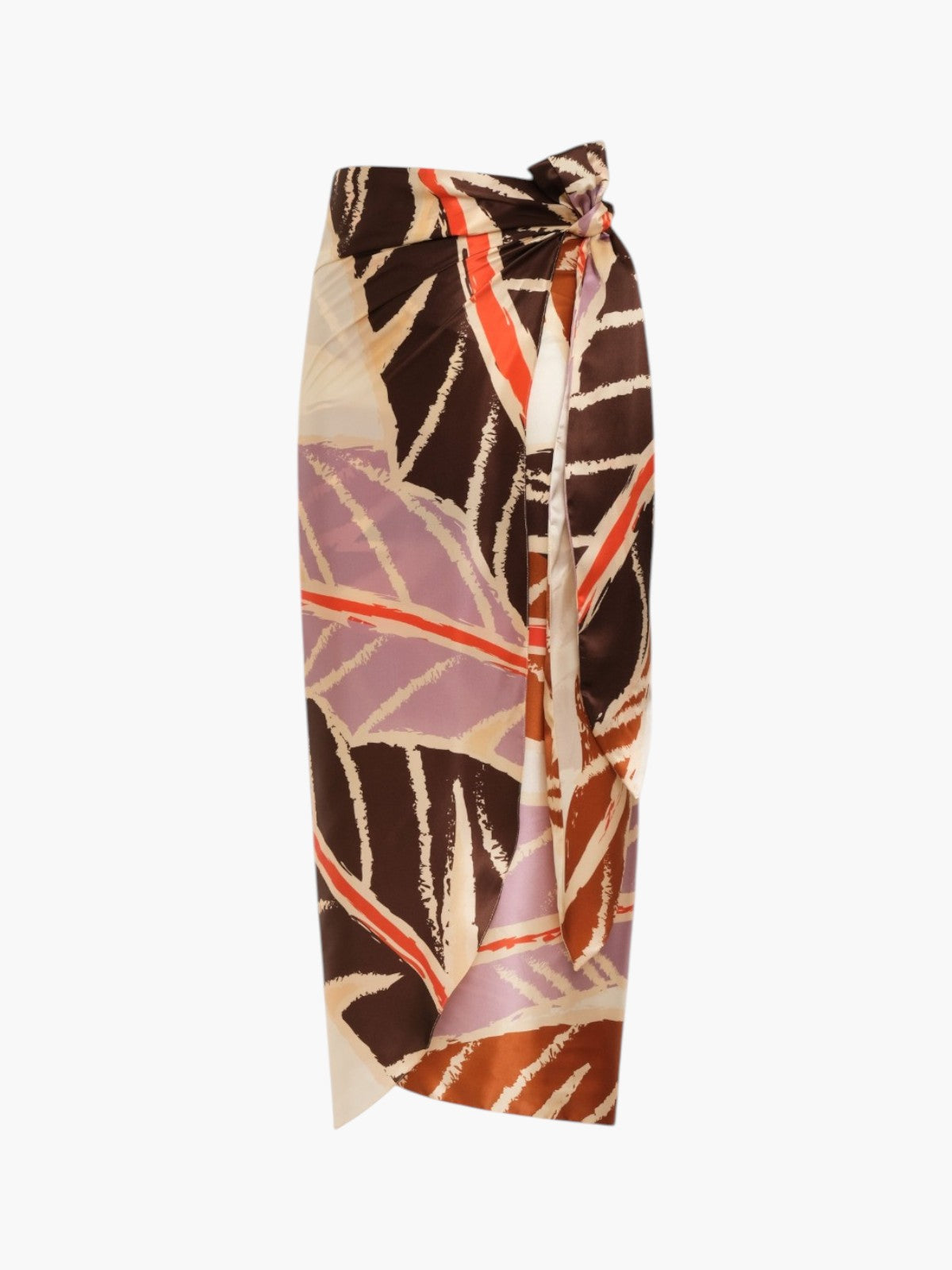 Mapara Satin Silk Skirt | Lilac Platanera Leaves Mapara Satin Silk Skirt | Lilac Platanera Leaves