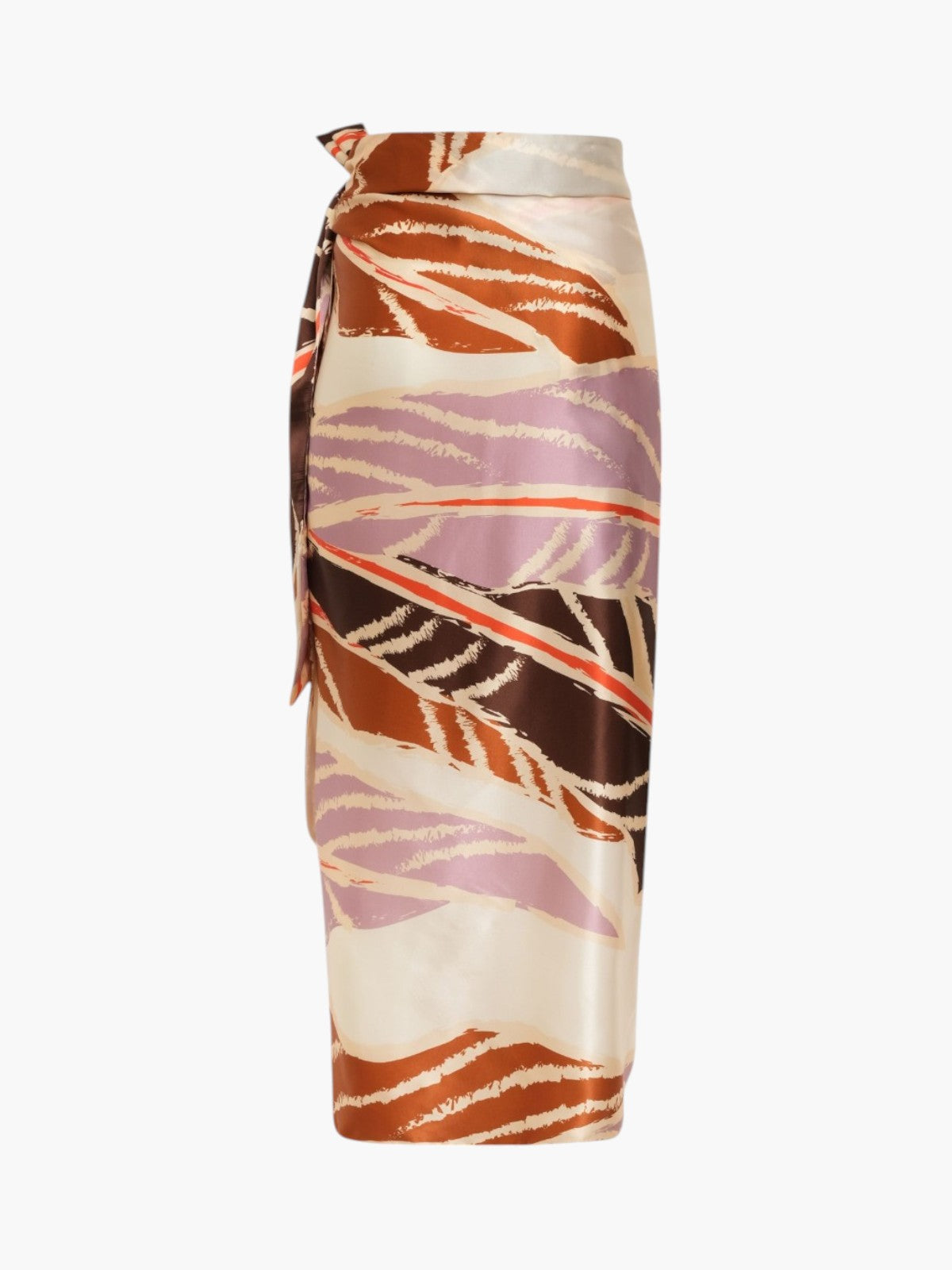 Mapara Satin Silk Skirt | Lilac Platanera Leaves Mapara Satin Silk Skirt | Lilac Platanera Leaves