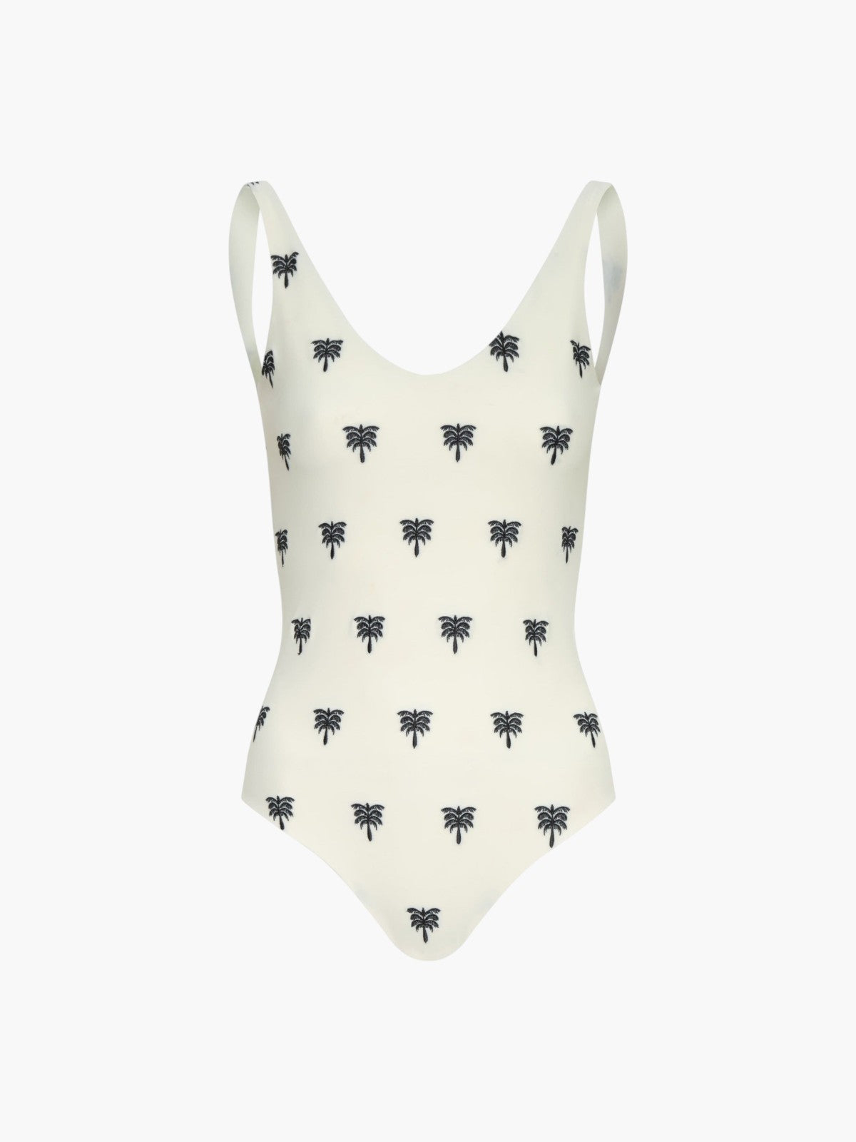 Olympic Embroidered One Piece | Ivory/Black Polka Palms Olympic Embroidered One Piece | Ivory/Black Polka Palms