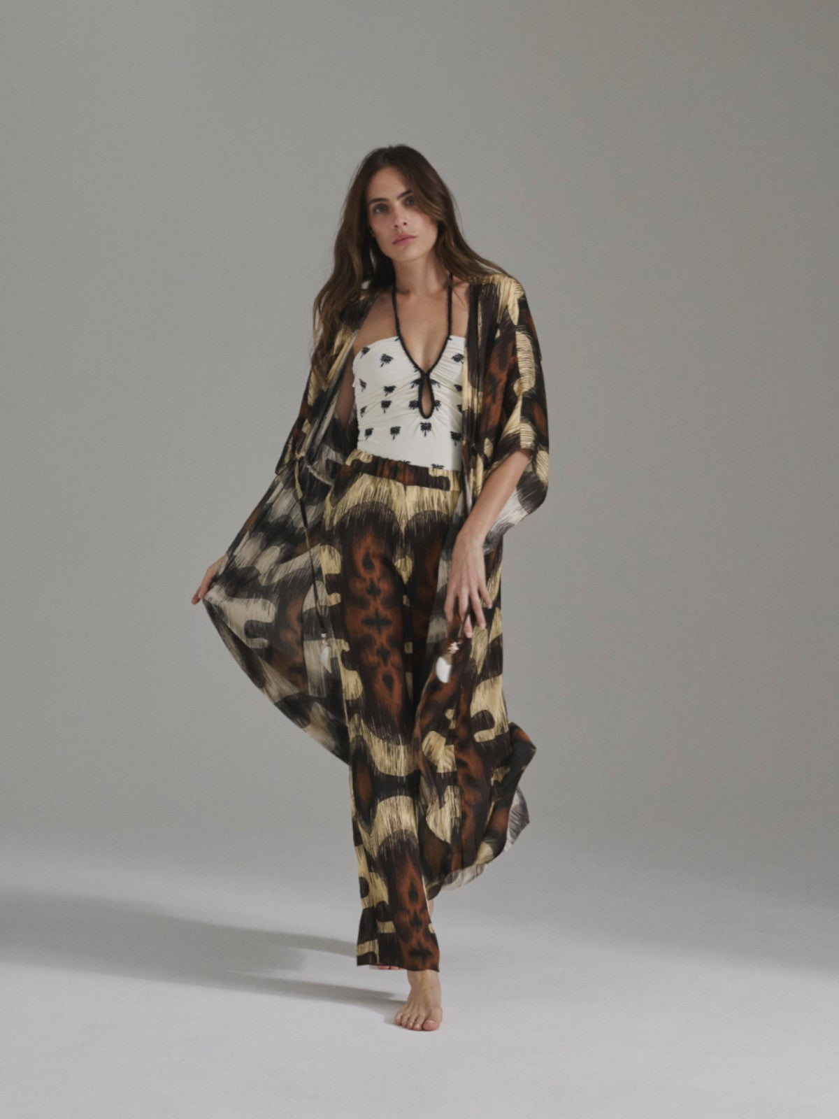 Saint Tropez Embroidered One Piece | Ivory/Black Polka Palms Saint Tropez Embroidered One Piece | Ivory/Black Polka Palms