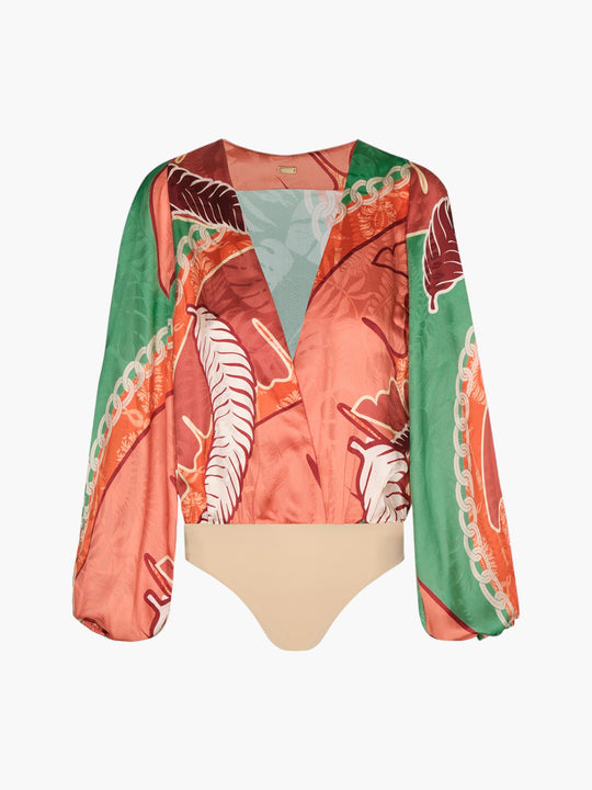 Sambale Jacquard Bodysuit | Coral