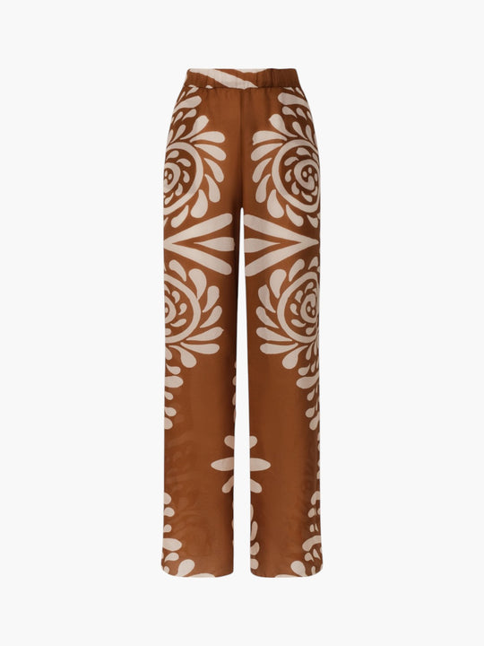 San Benito Cotton Silk Pants | Brown Arabesque
