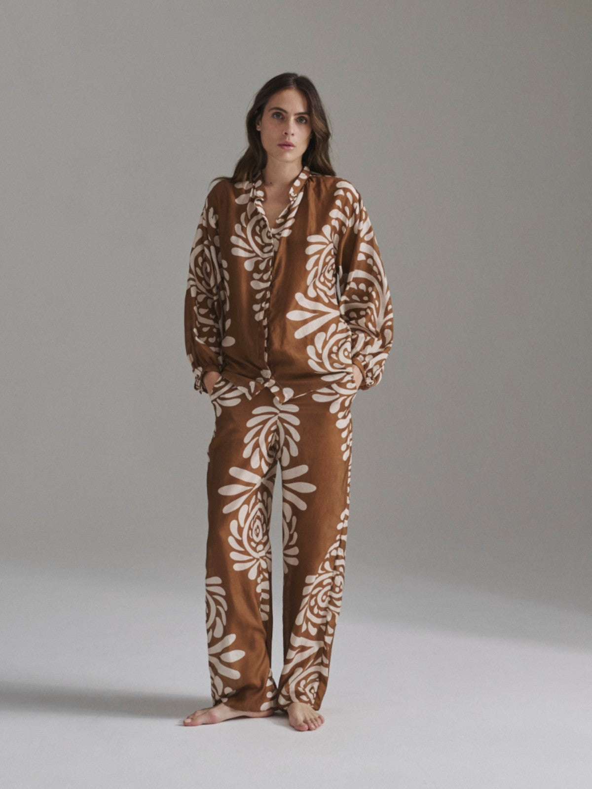 San Benito Cotton Silk Pants | Brown Arabesque San Benito Cotton Silk Pants | Brown Arabesque