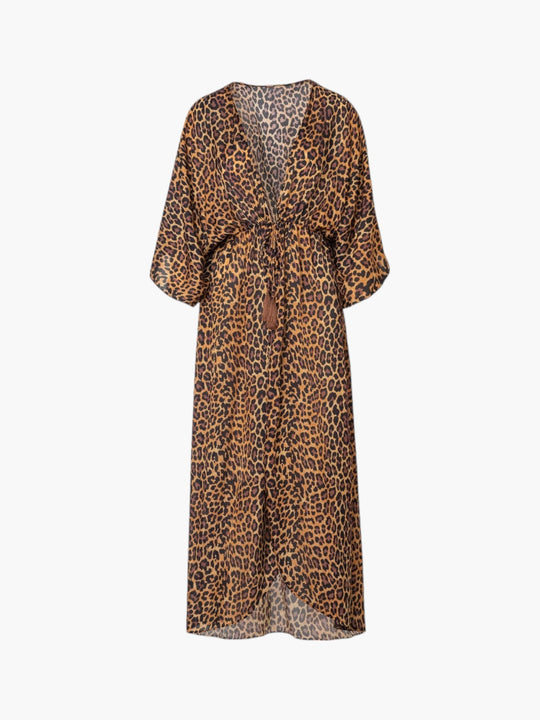 San Cipriano Cotton Silk Tunic | Jaguar Print