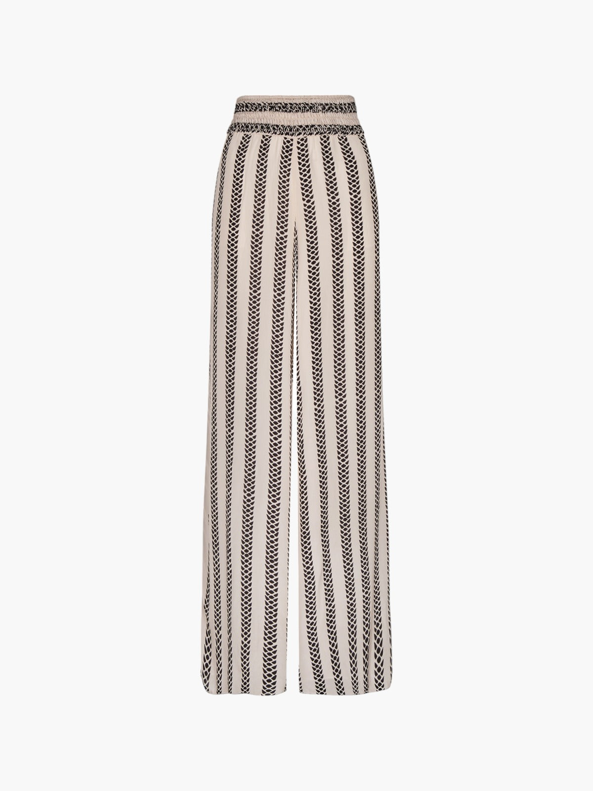 San Cipriano Crepe Viscose Pants | Beige Black Snake San Cipriano Crepe Viscose Pants | Beige Black Snake