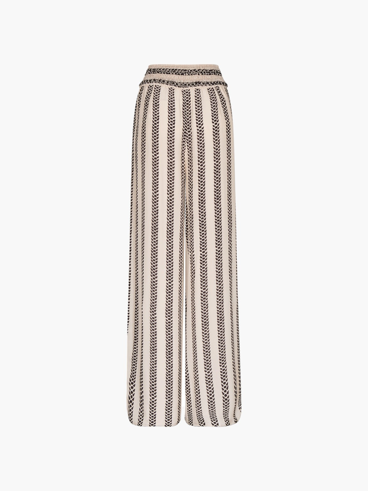 San Cipriano Crepe Viscose Pants | Beige Black Snake San Cipriano Crepe Viscose Pants | Beige Black Snake