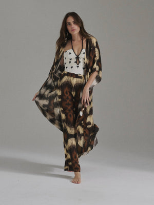 San Cipriano Martellato Silk Tunic | Brown Ikat San Cipriano Martellato Silk Tunic | Brown Ikat