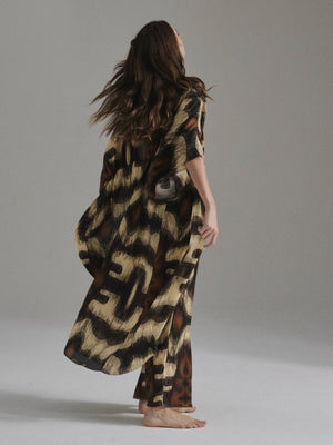 San Cipriano Martellato Silk Tunic | Brown Ikat San Cipriano Martellato Silk Tunic | Brown Ikat