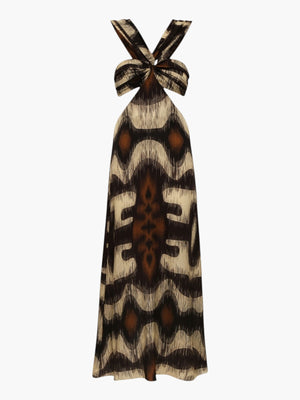 Santo Tomás Martellato Silk Dress | Brown Ikat Santo Tomás Martellato Silk Dress | Brown Ikat